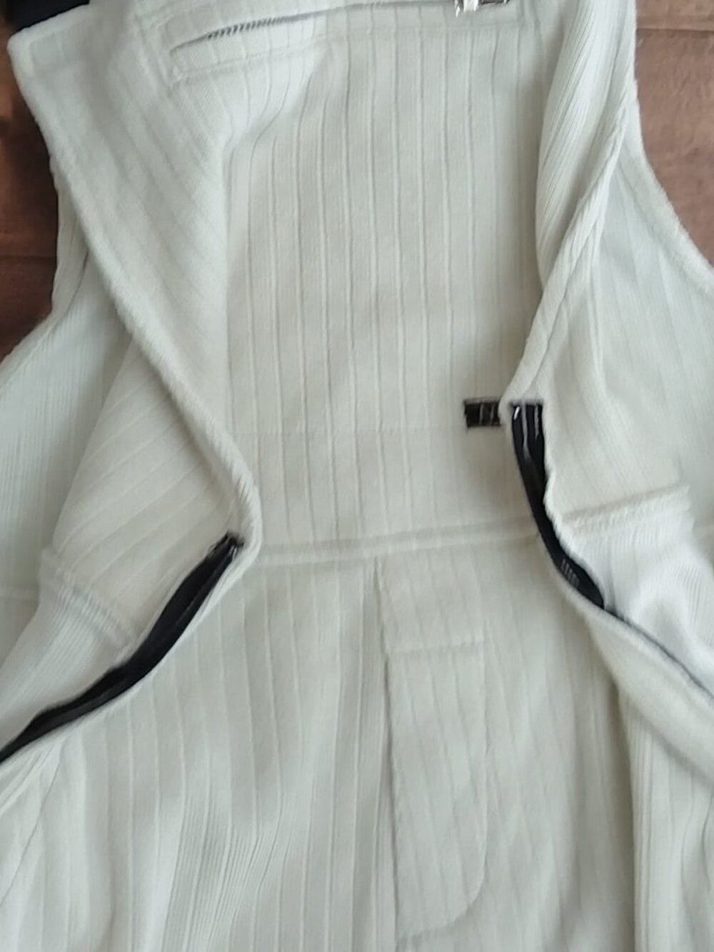 Noy's Classic Ribbed Cotton Jumpsuit, Cream/Off-White, Size S Made in Canada - Picture 14 of 14